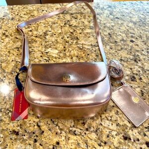 Tommy Hilfiger Metallic Gold Crossbody Bag New